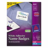 Avery® Flexible Adhesive Name Badge Labels, 3.38 X 2.33, White, 160/pack 08395