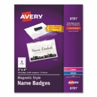 Avery® Magnetic Style Name Badge Kit, Horizontal, 4 X 3 , White, 48/pack 08781