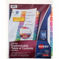 Avery Customizable Table of Contents Dividers, Heavyweight Paper, 8.5in X 11in, 10 Tabs