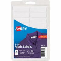 No-Iron Fabric Labels, 0.5 x 1.75, White, 18/Sheet, 3 Sheets/Pack No-Iron Fabric Labels, 0.5 x 1.75, White, 18/Sheet, 3 Sheets/Pack