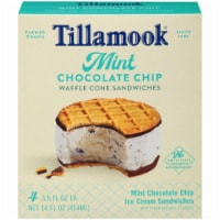 Tillamook Mint Chocolate Chip Waffle Cone Ice Cream Sandwiches Perspective: Main