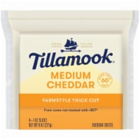 Tillamook Medium Cheddar Cheese Slices 8 Count Perspective: Main