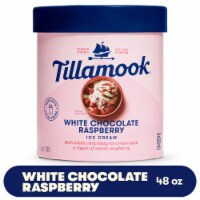 Tillamook White Chocolate Raspberry Ice Cream Tub Perspective: Main