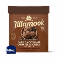 Tillamook Chocolate Collection Dark Chocolate Cookies & Cream Ice Cream Tub Perspective: Main