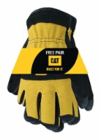 CAT Men's Palm Work Gloves Black/Yellow XL 2 pk - Total Qty: 1; Each Pack Qty: 2; Total Items