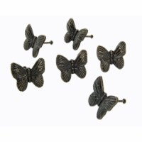 Mercury Glass Scallop Knob/Silver Set of 6