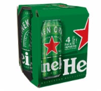 Heineken Original Lager Beer, 4 Pack, 16 fl oz Cans Perspective: Main