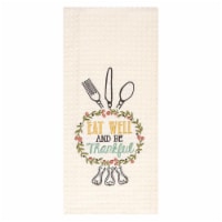 RITZ® 13757 Embr Waffle Kitchen Towel 18x28 EAT WELL