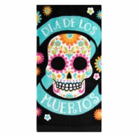 Day of the Dead Muertos Banner Fiber Reactive Kitchen Towel - Dia de los Muertos Perspective: Main