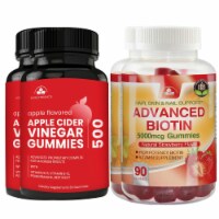 Totally Products Apple Cider Vinegar Gummies plus Biotin Gummies Combo Pack (2 sets)