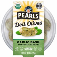 Pearls® Deli Olives® Organic Garlic Basil Stuffed Olives Perspective: Main