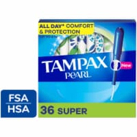 Tampax Pearl Super Absorbency with LeakGuard Braid Unscented Tampons