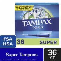 Tampax Pearl Super Absorbency with LeakGuard Braid Unscented Tampons