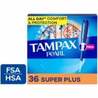 Tampax Pearl Super Plus Absorbency with LeakGuard Braid Unscented Tampons