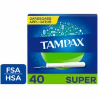 Tampax Cardboard Applicator Tampons Super Absorbency Unscented