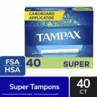 Tampax Super Absorbency Unscented Cardboard Applicator Tampons
