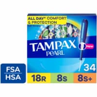 Tampax Pearl Regular/Super/Super Plus Absorbency with LeakGuard Braid Unscented Tampons Trio Pack