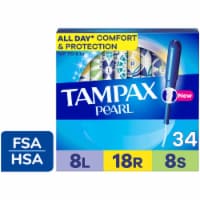 Tampax Pearl LeakGuard Protection Tampons Trio Pack Light/Regular/Super  Absorbency Unscented, 34 count - Fry's Food Stores