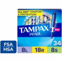 Tampax Pearl Light/Regular/Super Absorbency with LeakGuard Braid Unscented Tampons Trio Pack