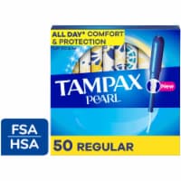 Tampax Pearl Regular Absorbency with LeakGuard Braid Unscented Tampons