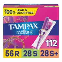 Tampax Radiant Regular/Super/Super Plus Absorbency with LeakGuard Braid Unscented Tampons Trio Pack