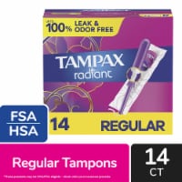 Tampax Radiant Tampons Regular Absorbency Unscented