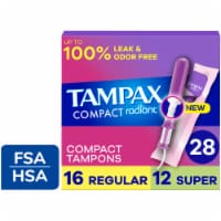 Tampax Pocket Radiant Regular & Super Compact Unscented Tampons