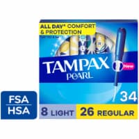 Tampax Pearl Tampons Multipack, with LeakGuard Braid, Light/Regular Absorbency, Unscented Perspective: Main