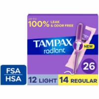 Tampax Radiant Duo Pack Light/Regular Absorbency Unscented Tampons