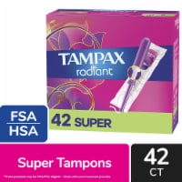 Tampax Radiant LeakGuard Protection Tampons Super Absorbency Unscented Perspective: Main