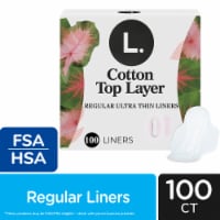 L. Organic Cotton Top Layer Ultra Thin Liners Regular Absorbency Perspective: Main