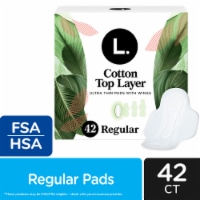 L. Organic Cotton Top Layer Ultra Thin Pads with Wings Regular Absorbency Perspective: Main