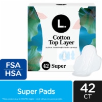 L. Chlorine Free Organic Cotton Ultra Thin Pads with Wings Super Absorbency Perspective: Main