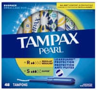Tampax Pearl LeakGuard Protection Tampons Duo Pack Regular/Super Absorbency Unscented Perspective: Main
