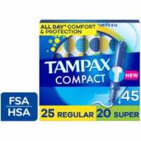 Tampax Compact Pearl Tampons LeakGuard Protection Duo Pack Regular/Super Absorbency Perspective: Main