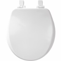 Mayfair Slow Close Round White Enameled Wood Toilet Seat - Total Qty: 1