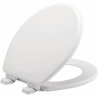 Mayfair White Round Enameled Wood Toilet Seat