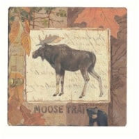 Counter Art CART10417 Moose Tracks Tumbled Tile Coasters Set of 4