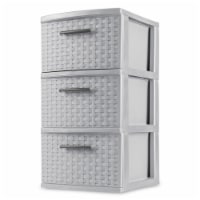 Sterilite 3 Drawer Weave Tower Drawers - Cement Perspective: Main