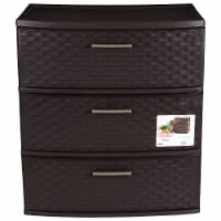 Sterilite 3 Drawer Wide Weave Storage Tower - Espresso