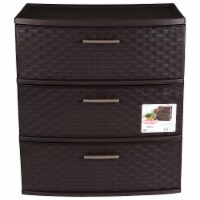 Sterilite 3 Drawer Wide Weave Storage Tower - Espresso