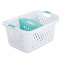 Sterilite Bushel Divided Laundry Basket with Divider White Aqua Chrome 1 ct Pick n Save