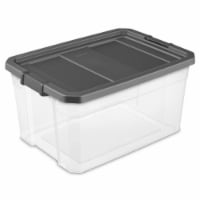 Sterilite 76 Qt Plastic Home Storage Bin Organizing Tote with Latching Lid, Grey Perspective: Main