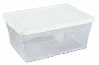 Sterilite Storage Box with Lid - White/Clear Perspective: Main