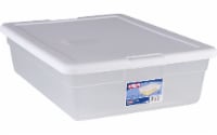 Sterilite 28-Quart Storage Box - Clear/White Perspective: Main