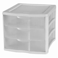 Sterilite ClearView 3-Drawer Countertop Unit 1791 - White/Clear Perspective: Main