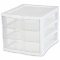 Sterilite ClearView 3-Drawer Countertop Unit - White/Clear