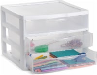 Sterilite ClearView 3-Drawer Wide Organizer - Clear/White Perspective: Main