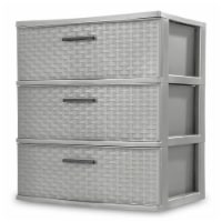 Sterilite 3 Drawer Wide Weave Storage Tower - Cement