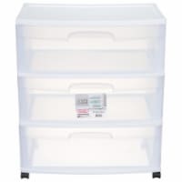 Sterilite 3-Drawer Wide Cart - White
